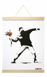 バンクシー ハンガータイプ ホワイト Banksy Molotov White Hanger style  IBA-61991 bic-8868798s1  タペストリー 壁紙 装飾フィルム 送