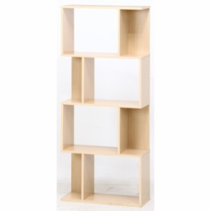 Ｓ型ディスプレイラック ４段 ナチュラル BOOK SHELF 4 fj-98713  リビング壁面収納 システム収納 収納 家具 送料無料 北欧 モダン 家具 