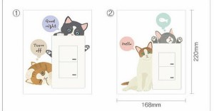 Switch Stickers スイッチステッカー Happy Baby Kitty OSH-9002 kar-4045999s1  ウォールステッカー シール 壁紙 装飾フィルム 送料無料