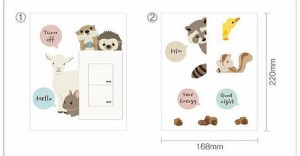 Switch Stickers スイッチステッカー Happy Baby Animals2 OSH-9005 kar-4046002s1  ウォールステッカー シール 壁紙 装飾フィルム 送料
