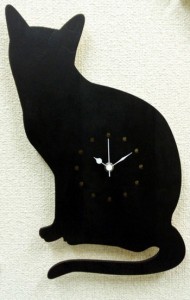 動物 シルエット 掛け時計 Silhouette Clock Cat ネコ 保証付 sk-1001 kar-4534028s1  掛け時計 置き時計 掛け時計 送料無料 北欧 モダン
