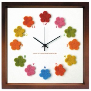 カラフル フェルト 文字盤 掛け時計 Felt Clock ブラウン FC-1002 保証付 kar-4534032s2  掛け時計 置き時計 掛け時計 送料無料 北欧 モ