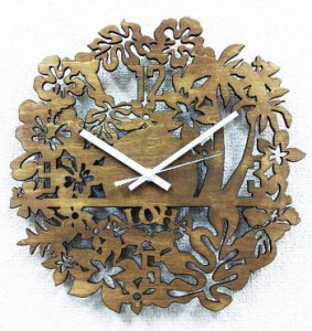 シルエットクロック Silhouette Clock2 Hawaiian Hawaiian Brown 保証付 sk-2003 kar-4650414s1  掛け時計 置き時計 掛け時計 送料無料 