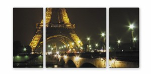 CANVAS ART キャンバスアート Paris Eiffel Tower パリ エッフェル塔 Lサイズ W1000×H500 3枚組 US-2002 kar-4999344s2  アートパネル 