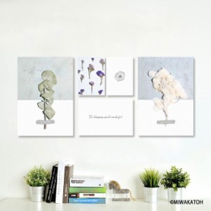 CREA キャンバスアートパネル ボタニカルシリーズ botanical Series 5枚セット CE-4004 5枚組  W297×H420×D20mm 2枚   W140×H200×D20