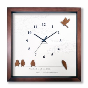 かわいい鳥の掛時計 Bird Clock  BC-2003 フレームカラー：ブラウン 保証付 kar-9327119s3  アートパネル アートボード 壁紙 装飾フィル