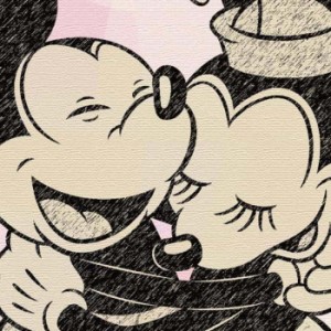 ミッキー ミニー ディズニー Mickey Mouse XLサイズ 100cm×100cm アートパネル ファブリックパネル アートボード インテリアパネル 壁掛