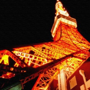 東京タワー TOKYO Lサイズ 57cm×57cm アートパネル ファブリックパネル アートボード インテリアパネル 壁掛け 日本製 ラッピング付き l