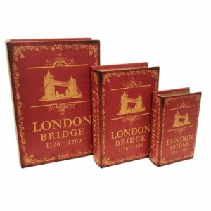 ブックボックス LONDON BRIDGE ブック型収納ボックス 小物入れ S・M・L各1セット sun-4860535s1  収納ケース ボックス 押入れ収納 収納 