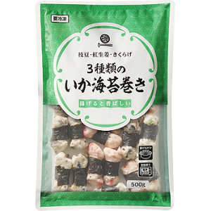 【冷凍】 ３種類のいか海苔巻き  500g 【入り数24個】 (ケース売り) 業務スーパー