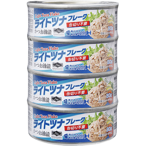 【常温】 ライトツナフレーク缶(かつお油漬)  4缶入　★タイから直輸入 【入り数２個】 業務スーパー