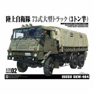 アオシマ 73式大型トラック(SKW-464) 1／35 【ミリタリーモデルキット 2】 (プラモデル)おもちゃ プラモデル