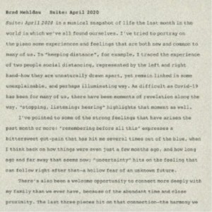 ブラッド・メルドー／組曲：2020年4月 【CD】