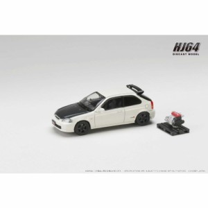 1／64 ホンダシビック TYPE R (EK9) 1997 カスタムバージョン ／ エンジンディスプレイモデル付 チャンピオンシップホワイト 【HJ643....