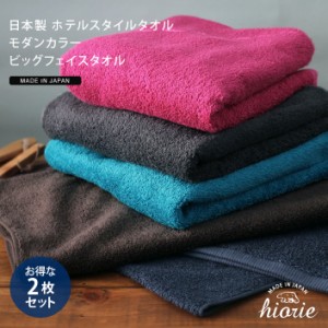 ビッグ フェイスタオル 同色2枚セット ホテルスタイル タオル モダンカラー 日本製