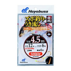 ハヤブサ 船釣り・船竿 海戦 真鯛・イサキズボ釣り・ウキ流し 3本鈎  鈎12/ハリス6  金×ピンク