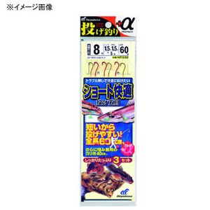 ハヤブサ 投げ釣り・投げ竿 投げ釣り+α ショート快適 投げ五目  鈎7/ハリス1.5  金×赤