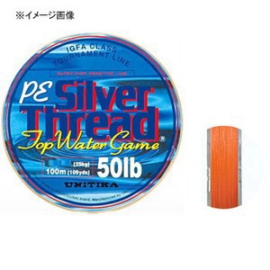 ユニチカ ルアー釣り用PEライン シルバースレッドPEトップウォーターゲーム 80m  10号/100lb  ライトオレンジ