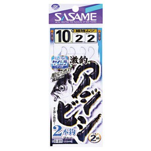 ササメ 船釣り・船竿 激釣アジビシ2本釣ケイムラフック  鈎10/ハリス2 