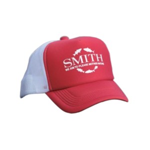 SMITH フィッシングウェア ホワイトメッシュキャップ  フリー  レッド