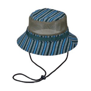 ラパラ フィッシングウェア Stripe Filed Half Mesh Hat   グリーン