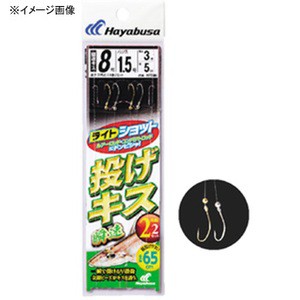 ハヤブサ 投げ釣り・投げ竿 ライトショット 投げキス 瞬速 2本鈎2セット  針7/ハリス1.2  金×白