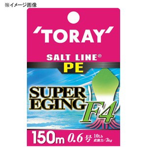 東レモノフィラメント ルアー釣り用PEライン ソルトラインPE スーパーエギングF4 150m  0.8号/12lb  1M毎ライトグリーン×ホワイト×ピン