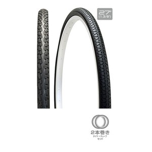 GIZA PRODUCTS 自転車タイヤ・チューブ S130 (2本巻) タイヤ/チューブ サイクル/自転車  27×1.3/8  BLK