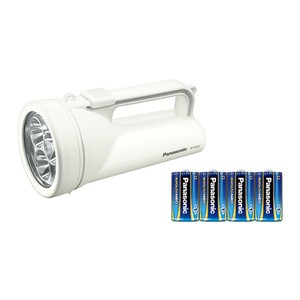 パナソニック アウトドアライト 乾電池エボルタNEO付きワイドパワーLED強力ライト 最大88ルーメン 電池式   ホワイト