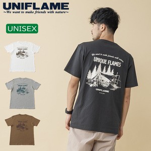 ユニフレーム トップス(メンズ) 【ユニフレーム×ナチュラム】7.1オンス へヴィーウェイト バックプリント Tシャツ  S  スミ