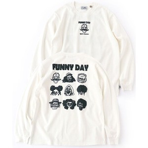 gym master トップス(メンズ) 7.2oz FUNNY DAY ロンティー  M  ホワイト(01)