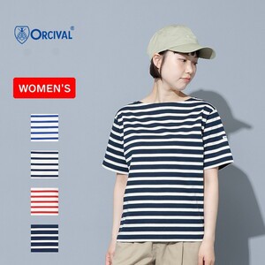 ORCIVAL トップス(レディース) BOAT NECK SHORT SLEEVE ボートネック ショートスリーブ ウィメンズ  2  LT.NAVY×ECRU