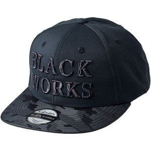 がまかつ フィッシングウェア フラットブリムキャップ(BLACK WORKS)  L  ブラック×ブラック
