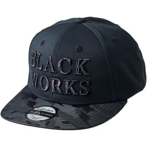 がまかつ フィッシングウェア フラットブリムキャップ(BLACK WORKS)  LL  ブラック×ブラック