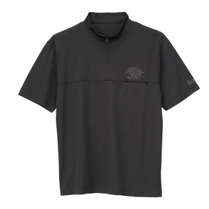 サンライン フィッシングウェア 獅子ジップシャツ(半袖)  4L  ブラック