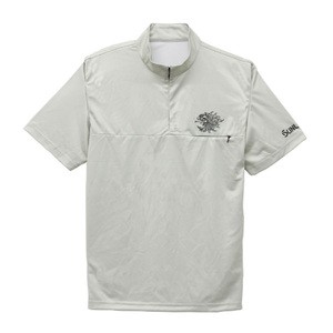 サンライン フィッシングウェア 獅子ジップシャツ(半袖)  3L  ライトグレー