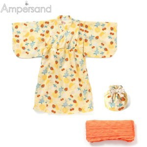 Ampersand パンツ Kid’s フルーツ柄浴衣かぶり 巾着付き キッズ  140  イエロー