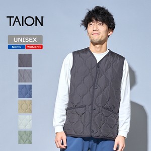 TAION ベスト(メンズ) ミリタリー Vネックボタン ダウンベスト スリットボタン  XL  BLACK