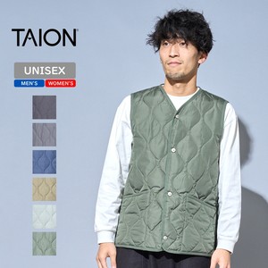 TAION ベスト(メンズ) ミリタリー Vネックボタン ダウンベスト スリットボタン  L  OLIVE