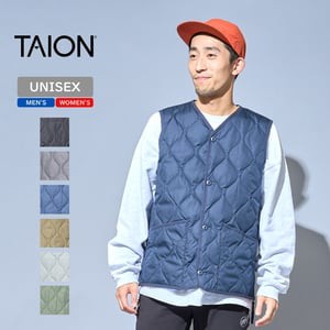 TAION ベスト(メンズ) ミリタリー Vネックボタン ダウンベスト スリットファスナー  M  D.NAVY