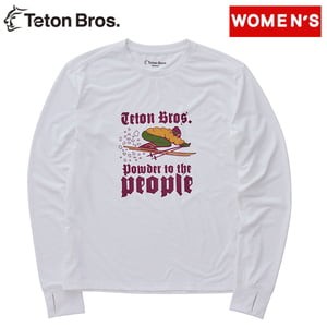 Teton Bros. トップス(レディース) Women’s POWDER TO THE PEOPLE LS TEE ウィメンズ  L  WHITE