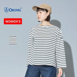 ORCIVAL トップス(レディース) Women’s フレアーボートネック長袖P.O. ウィメンズ  1  WHITE×BLACK