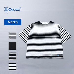 ORCIVAL トップス(メンズ) 【24春夏】ワイド ボディ ボートネック ショートスリーブ プルオーバー  3(Mサイズ相当)  WHITE×BLACK