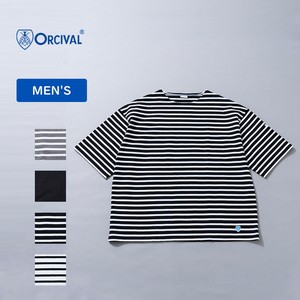 ORCIVAL トップス(メンズ) 【24春夏】ワイド ボディ ボートネック ショートスリーブ プルオーバー  3(Mサイズ相当)  BLACK×WHITE