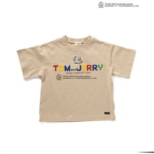 F.O.KIDS トップス 【24春夏】Kid’s トム&ジェリーコラボ ブロックロゴ  Tシャツ キッズ  120cm  ベージュ