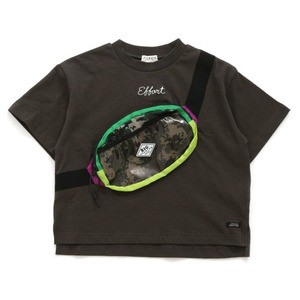 F.O.KIDS トップス 【24春夏】Kid’s ボディバッグ ドッキング Tシャツ キッズ  120cm  チャコール