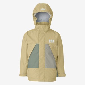 ヘリーハンセン アウター 【24春夏】K SCANDZA RAIN JACKET(キッズ スカンザレインジャケット)  150cm  アンバーイエロー×ペブルグレー(