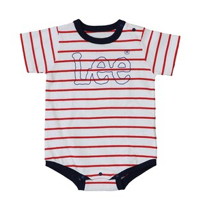 Lee ベビーロンパース 【24春夏】Kid’s PRINT S/S ROMPERS BORDER キッズ  80cm  RED BORDER