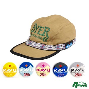 KAVU 帽子 【25周年缶バッチ付き】エンブロイダリー ストラップキャップ  L  BYER×Khaki