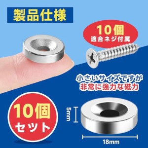 18x5mm 10個 小型丸形マグネット 冷蔵庫 事務所 科学 工芸に ネオジム磁石